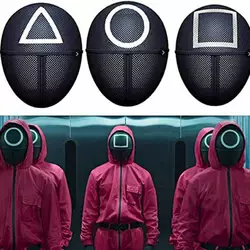 Маска героя из сериала "Игра в кальмара" Маска героя из сериала "Игра в кальмара"