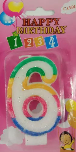Свічка цифра "6"
