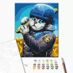 Картина за номерами: Котик Сапер ©Маріанна Пащук 40х50 Картина за номерами: Котик Сапер ©Маріанна Пащук 40х50