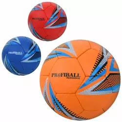 М'яч футбольний 2500-264 розмір 5, ПУ1, 4мм, ручна робота, 32 панелі, 400-420г, 3 кольори, кул.