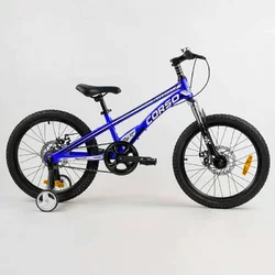 Дитячий магнієвий велосипед 20'' CORSO «Speedline» MG-39427 (1) магнієва рама, дискові гальма, додаткові колеса, зібраний на 75% Дитячий магнієвий велосипед 20'' CORSO «Speedline» MG-39427 (1) магнієва рама, дискові гальма, додаткові колеса, зібраний на 75%