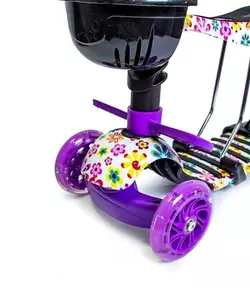 Самокат Scooter 5в1 с рисунком Фиолетовый Цветочек Самокат Scooter 5в1 с рисунком Фиолетовый Цветочек