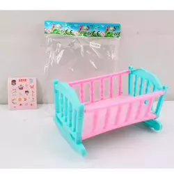 Набір аксесуарів 804 ліжечко, наліпки, кул., 10-14-3см. Набір аксесуарів 804 ліжечко, наліпки, кул., 10-14-3см.