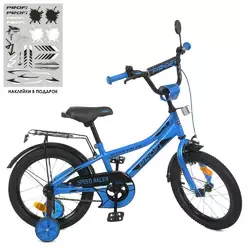 Велосипед дитячий PROF1 16д. Y16313 Speed racer, SKD45, дзвінок, ліхтар, дод.колеса, синій.