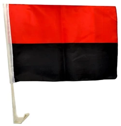 Прапор для автопобіля"УПА червоно-чорний" 30*45 см (Зі штоком) (Асорті, Нейлон, Габардин, Атлас) Прапор для автопобіля"УПА червоно-чорний" 30*45 см (Зі штоком) (Асорті, Нейлон, Габардин, Атлас)