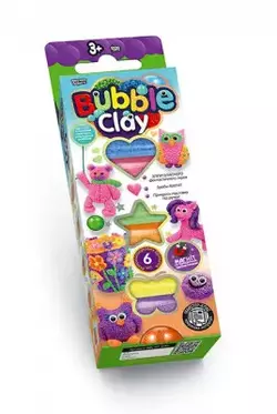 Пінопластовий пластилін "BUBBLE CLAY" BBC-01-01U,02U (30) (УКР) "Danko Toys", 4 види