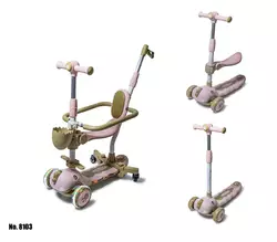 Самокат 5 в 1 Dinosaur 8103 Розовый с Бортиком, Подсветкой и Музыкой Самокат 5 в 1 Dinosaur 8103 Розовый с Бортиком, Подсветкой и Музыкой