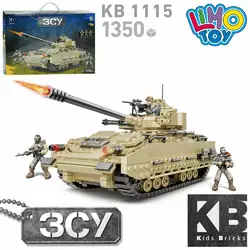 Конструктор KB 1115 військовий, танк, фігурки, 1114 дет., кор., 55,5-41-7,5 см.