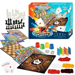 гр Гра 12 Поєдинків 92918 (12/2) ""4FUN Game Club"", ігрові поля, фішки, карти, шахи, шашки, кубик, в коробці