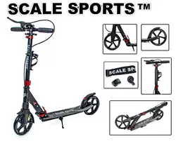 Самокат двухколесный Scale Sports SS-08 Black Ручной тормоз Led-фонарик Самокат двухколесный Scale Sports SS-08 Black Ручной тормоз Led-фонарик
