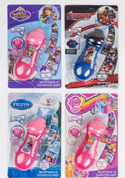 Ліхтарик РР 15618 Q/U/X/13 (288/2) 4 види, на батарейках, проектор, 24 картинки, на листі Ліхтарик РР 15618 Q/U/X/13 (288/2) 4 види, на батарейках, проектор, 24 картинки, на листі