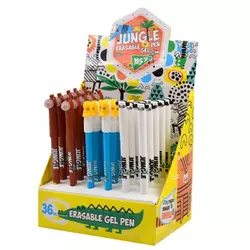 Ручка гелева YES пиши-стирай "Jungle", 0,5мм, синя, мікс 3 диз Ручка гелева YES пиши-стирай "Jungle", 0,5мм, синя, мікс 3 диз