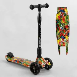 Самокат триколісний Best Scooter 59-208 MAXI (6) складане алюмінієве кермо, 3 колеса PU зі світлом, переднє 130х35 мм, заднє 80х45 мм, в коробці Самокат триколісний Best Scooter 59-208 MAXI (6) складане алюмінієве кермо, 3 колеса PU зі світлом, переднє 130х35 мм, заднє 80х45 мм, в коробці