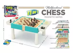 Гра ""11в1"" 9801 B (36) 11 в 1, столик, шахи, шашки, нарди, гомоку, змійки та драбинки, лудо, ігрові елементи, в коробці