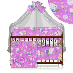 гр Постільний комплект ""Малютка"" 6 предметів - тканина полікоттон ""-"" Hello Kitty ""600012 - колір рожевий Homefort гр Постільний комплект ""Малютка"" 6 предметів - тканина полікоттон ""-"" Hello Kitty ""600012 - колір рожевий Homefort