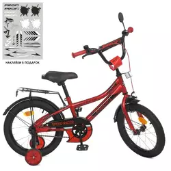 Велосипед дитячий PROF1 16д. Y16311 Speed racer, SKD45, дзвінок, дод.колеса, червоний.