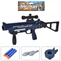 Автомат 729-118 кулі-присоски 3 шт., кулі (світло) 2 шт., кул., 18,5-37-8 см. Автомат 729-118 кулі-присоски 3 шт., кулі (світло) 2 шт., кул., 18,5-37-8 см.