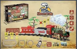 Залізниця 3096 A/B (8) радіокерування, пульт 27 MHz, звук, підсвічування, парогенератор, локомотив+3 вагони, декорації, в коробці Залізниця 3096 A/B (8) радіокерування, пульт 27 MHz, звук, підсвічування, парогенератор, локомотив+3 вагони, декорації, в коробці