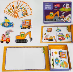 Пазли магнітні С 47881 (24) "Транспорт", 80 елементів, 70 деталей пазла, 10 карток, в коробці Пазли магнітні С 47881 (24) "Транспорт", 80 елементів, 70 деталей пазла, 10 карток, в коробці