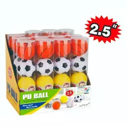 М'яч ZY116-1 фомовий, спортивний, набір 4шт., колба, 12шт. (4види) в диспл., 26,5-24,5-20см.