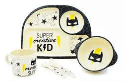 Посуд дитячий бамбук "Бетмен" 5 пр/наб (2 тарілки, виделка, ложка, чашка) MH-2773-1 (12наб) Посуд дитячий бамбук "Бетмен" 5 пр/наб (2 тарілки, виделка, ложка, чашка) MH-2773-1 (12наб)