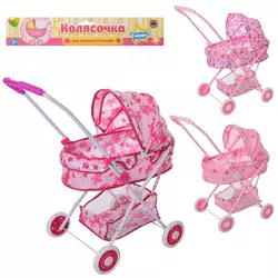 Візок 883 для ляльки, мет., класика, люлька, складний, 3 види, кул., 35-68-10 см. Візок 883 для ляльки, мет., класика, люлька, складний, 3 види, кул., 35-68-10 см.