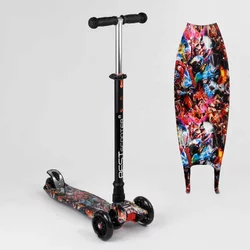 Самокат A 25780 / 779-1544 MAXI ""Best Scooter"" (1) пластмасовий, 4 колеса PU, СВІТЛО, трубка керма алюмінієва, d = 12см, в коробці