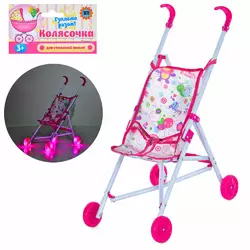 Візок 899K-1B для ляльки, прогулянковий, мет., світло, бат. (табл.), кул., 70-12-8 см. Візок 899K-1B для ляльки, прогулянковий, мет., світло, бат. (табл.), кул., 70-12-8 см.