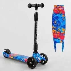Самокат триколісний Best Scooter 82-961 MAXI (6) складане алюмінієве кермо, 3 колеса PU зі світлом, переднє 130х35 мм, заднє 80х45 мм, в коробці Самокат триколісний Best Scooter 82-961 MAXI (6) складане алюмінієве кермо, 3 колеса PU зі світлом, переднє 130х35 мм, заднє 80х45 мм, в коробці