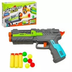 Пістолет 6886-1 м'які кулі-присоски, кульки, 4 кольори, кор., 19-12,5-4 см. Пістолет 6886-1 м'які кулі-присоски, кульки, 4 кольори, кор., 19-12,5-4 см.