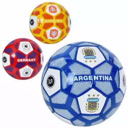М'яч футбольний EN 3317 розмір 5, ПВХ, 1,8мм, 340-360г, 3 види (країни), кул.