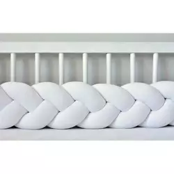 Бортик в кроватку Хатка Косичка Белый 180 см (половина кроватки)