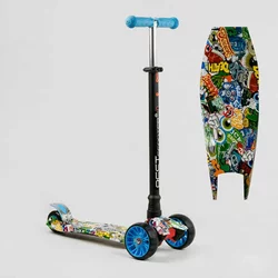 Самокат триколісний MAXI S - 11901 (1) “Best Scooter”, кермо знімне, колеса PU зі світлом, переднє 130х25 мм, задні здвоєні 80х45 мм, в коробці Самокат триколісний MAXI S - 11901 (1) “Best Scooter”, кермо знімне, колеса PU зі світлом, переднє 130х25 мм, задні здвоєні 80х45 мм, в коробці