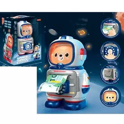 Скарбничка MK 5061 космонавт,сейф з кодом,затягує купюри,2 кольори,муз.,світло,бат.,кор.,24-29-15см.