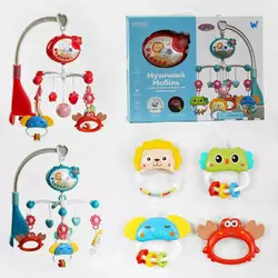 Музичний мобіль 39636 (36) ""WToys"", УКРАЇНСЬКЕ ОЗВУЧУВАННЯ, 2 кольори, колискові, мелодії, підсвічування, проєкція, 4 підвіски-брязкальця, прорізувач, в коробці Музичний мобіль 39636 (36) ""WToys"", УКРАЇНСЬКЕ ОЗВУЧУВАННЯ, 2 кольори, колискові, мелодії, підсвічування, проєкція, 4 підвіски-брязкальця, прорізувач, в коробці