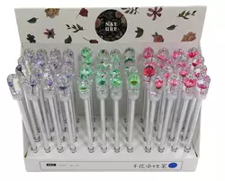 Ручка гелева, синя, Квіти декор, GP-255/3012, Імп Ручка гелева, синя, Квіти декор, GP-255/3012, Імп