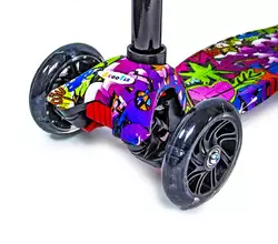Детский самокат MAXI Graffiti Hip-Hop Светящиеся колеса Детский самокат MAXI Graffiti Hip-Hop Светящиеся колеса