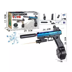 Пістолет 817-4 (24) оптичний приціл, лазер, 2 режими, глушник, орбізи, 3 магазини, від акумулятору 7.4 V, окуляри, в коробці Пістолет 817-4 (24) оптичний приціл, лазер, 2 режими, глушник, орбізи, 3 магазини, від акумулятору 7.4 V, окуляри, в коробці