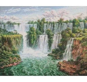 Набір з алмазною мозаїкою "Мальовничий водоспад" 40х50см