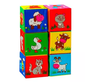 гр Набір MC 090601-10 кубиків ""Перші тварини"" (20) ""Масік"", 6 кубиків, в пакеті