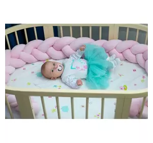Бортик в кроватку Хатка Косичка Нежно-розовый 360 см (по всему периметру кроватки)