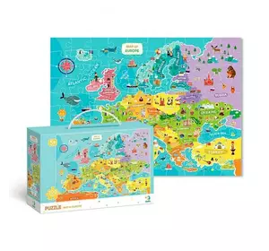гр Пазли картонні (5-7 років) ""Карта Європи"" англ. версія 300124 (10) 100 елементів, в коробці ""Dodo""