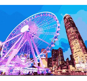 Набір для розпису по номерах. "Нічний Гонконг" 40х50см Набір для розпису по номерах. "Нічний Гонконг" 40х50см