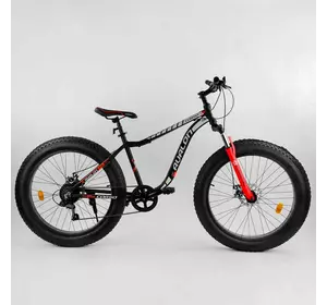 Велосипед Спортивний CORSO «Avalon» 26"" дюймів 21085 (1) ФЕТБАЙК, рама алюмінієва, обладнання Shimano 7 швидкостей, зібраний на 75%