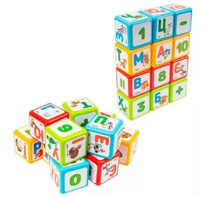 гр Іграшка кубики ""Абетка + Арифметика"" 8843 (12) ""Technok Toys"", розмір 5х5 см, в сітці