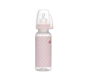 Пляшка 250 мл(дівчинка)+соска ортодонтична,антиколікова,силікон (від 0до6м.)M середній потік