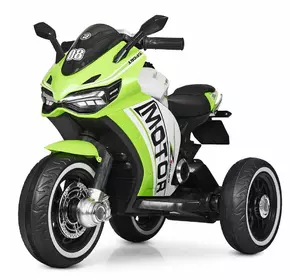 Мотоцикл M 4053L-5 2 мотори 25W, 2 акум. 6V5AH, MP3, USB, руч.газу, світ. колеса, шкіра, зелений.