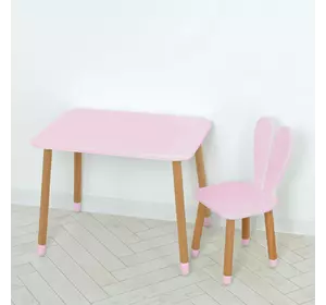 Комплект ARINWOOD Зайчик Рожевий (столик 500?680 + стілець) 04-027R
