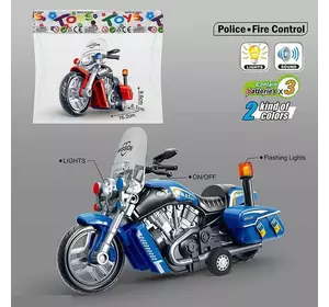 Мотоцикл 7728 (200/2) 2 кольори, поліція, інерція, звук, підсвічування, у пакеті