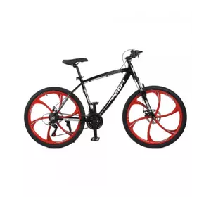 Велосипед 26д. T26BLADE 26.2B (1шт)алюм.рама 19",Shimano 21SP,касета,алюм.DB,магн.диск,чорно-червоний Велосипед 26д. T26BLADE 26.2B (1шт)алюм.рама 19",Shimano 21SP,касета,алюм.DB,магн.диск,чорно-червоний